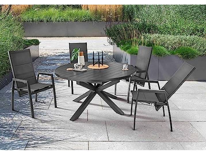 Destiny Sitzgruppe Costa Arona 4 Hochl + Tisch Ø145/199x145x75cm ausziehbar