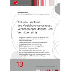 Aktuelle Probleme des Versicherungsvertrags-, Versicherungsaufsichts- und Vermittlerrechts, Fachbücher