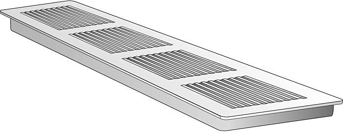 Helios Lüftungsgitter LG 400/100  60308 400 x 100 mm, Aluminium