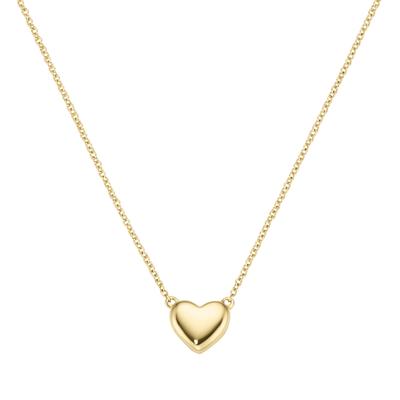 Goldkette LUIGI MERANO "mit einem kleinen Herz, bombiert, Gold 375", gold, Halsketten, Damen, 45cm, Gelbgold 375, Goldkette