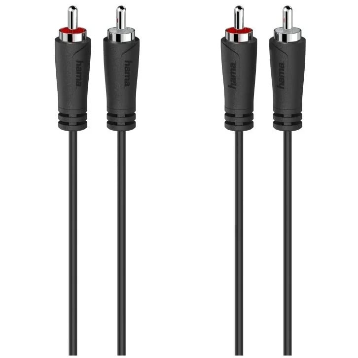 Hama Audiokabel met 2 Cinch-stekkers, 5,0 m, Zwart