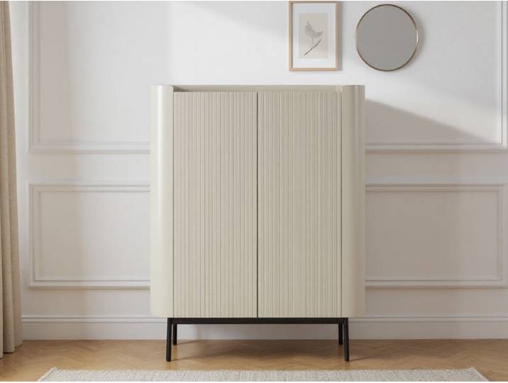 Buffet haut 2 portes 100 cm JAY effet tasseaux