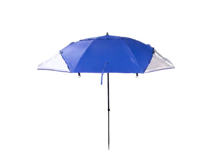 Sonnenschirm Strandschirm mit Fenster und Windschutz 240 cm blau