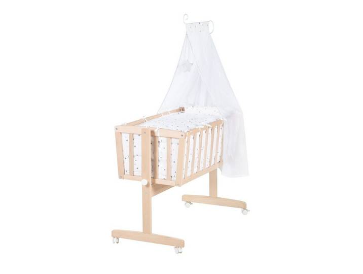 roba® Babybett Komplettwiegenset, mit Rollen inkl. Bettausstattung & Himmel