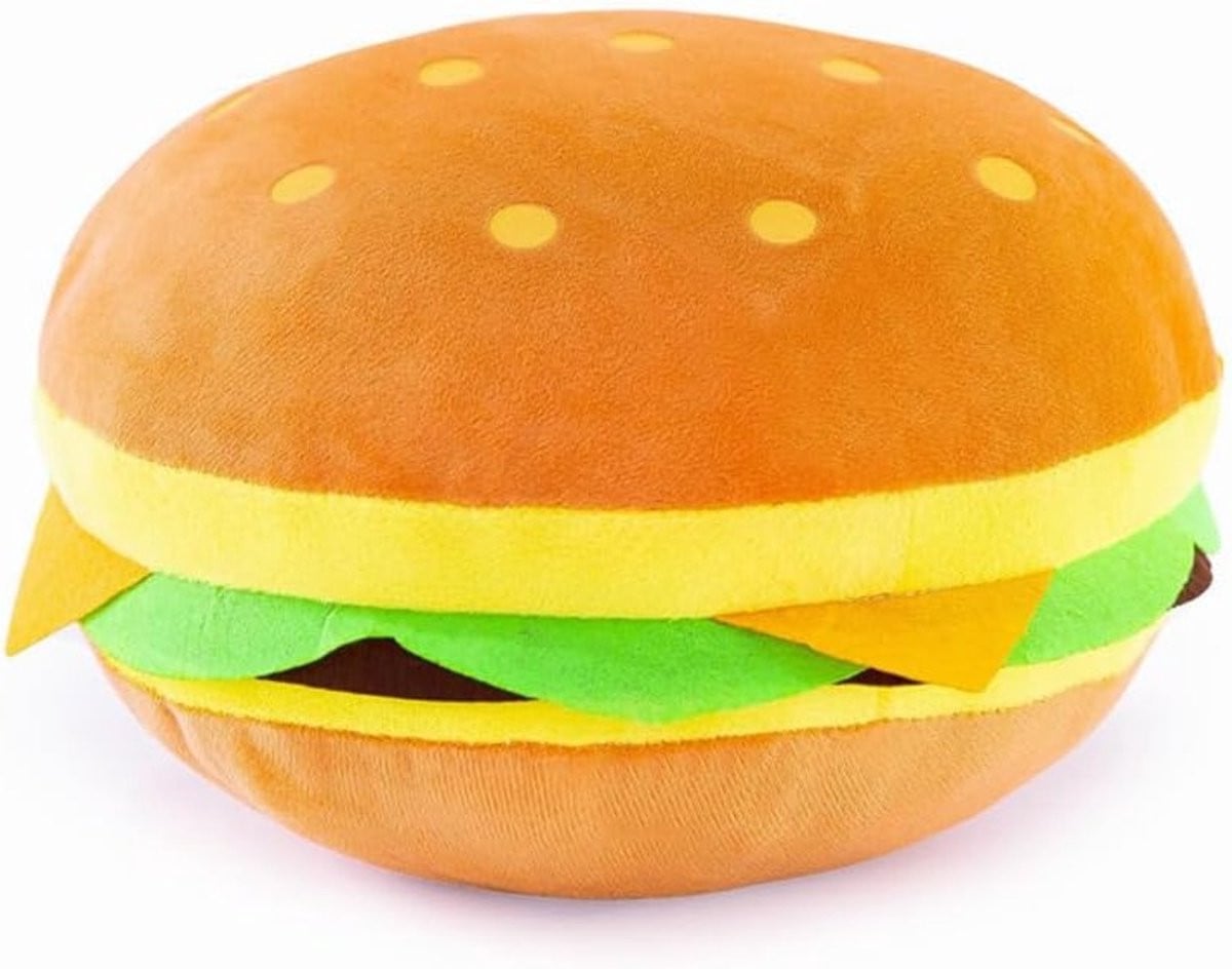 Pluche Friet en Hamburger Kussen Speelgoed - 40 cm - Grappig Voedsel Kussen voor Kinderen en Decoratie