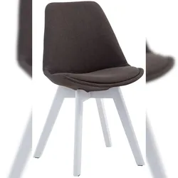 DELUKE Besucherstuhl LAGOS - Stoff Dunkelgrau 48x55x84 cm Weiß | Besucherstühle Konferenzstuhl Wartezimmerstuhl Bürostühle Bürostuhl Konferenzraum