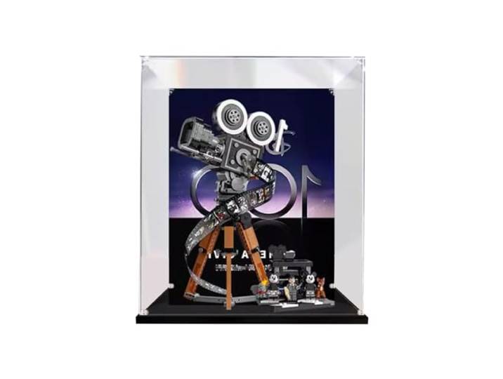 Acryl-Vitrine für Lego Disney Walt Disney Tribute Kamera 43230 Schaukasten, Schützen und Dekorieren Modell mit staubdichter Aufbewahrung (Hintergrund E)