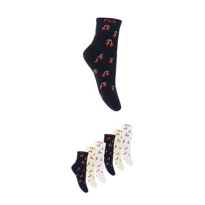 Sneakersocken FILA, Mädchen, Gr. 27-30, Sockengröße, cherry, Baumwollmischung, Socken Sneakersocken, Cotton-Mix, Cherry-Design