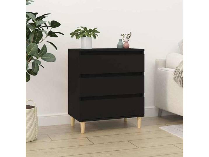 Noir Buffet Noir 60x35x70 cm Bois d'ingénierie - Meuble Rangement LV34381