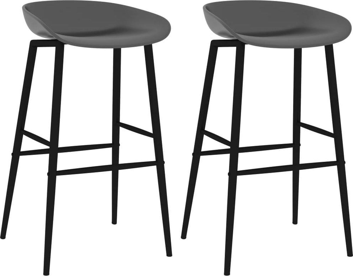 vidaXL Barstoelen - 2 stuks - grijs