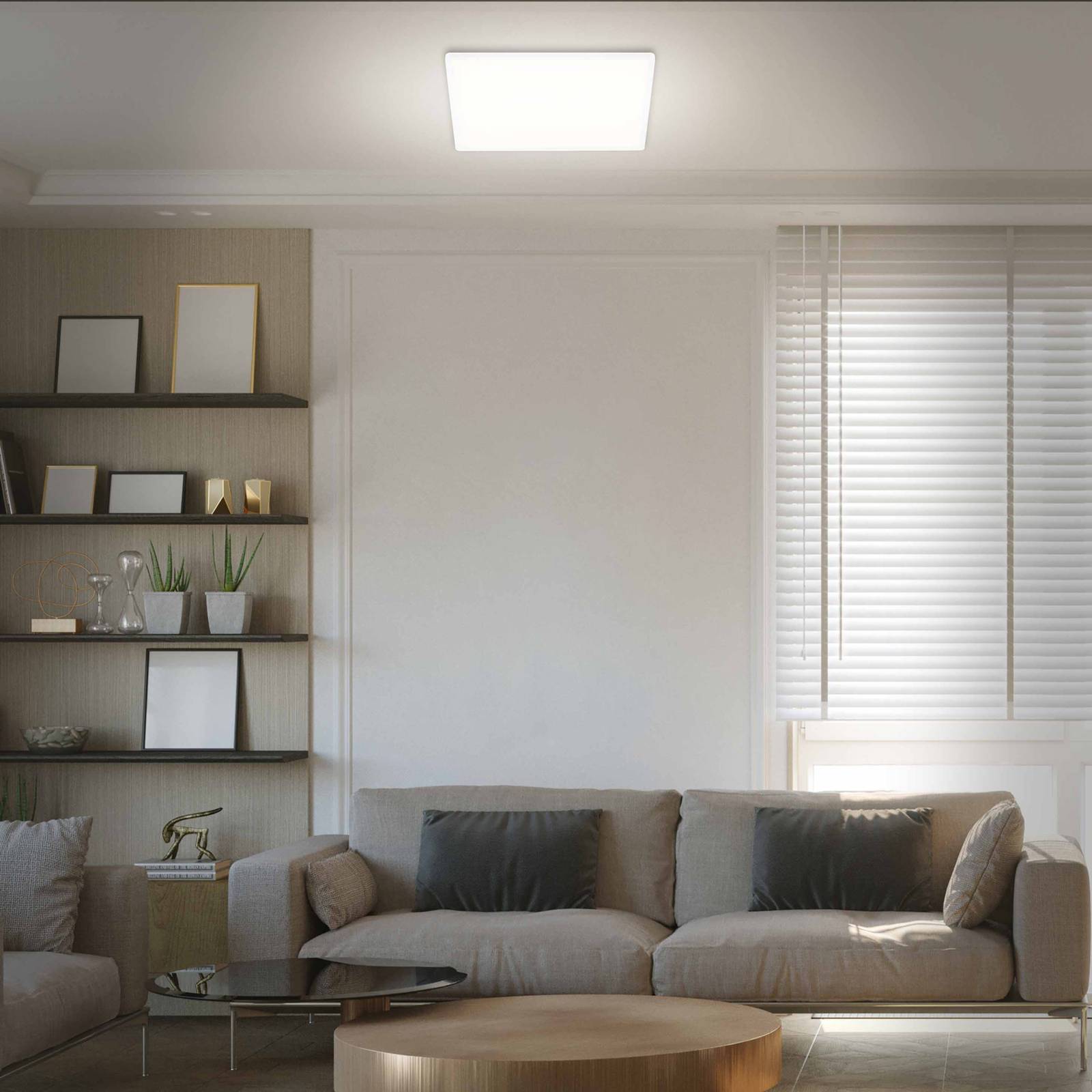 Briloner LED Ceiling Light Slim, White / opal, Hallway, Plastic, Modern, Ceiling Light