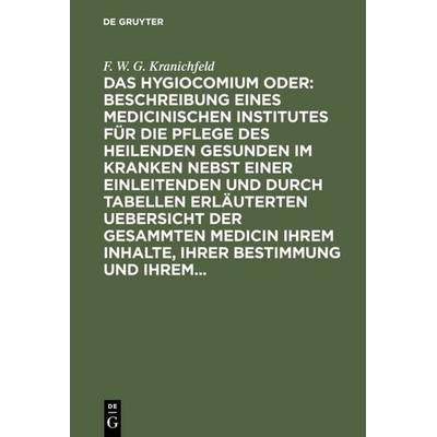 Das Hygiocomium oder : Beschreibung eines medicinischen Institutes für die Pflege des heilenden Gesunden im Kranken nebst einer einleitenden und durch