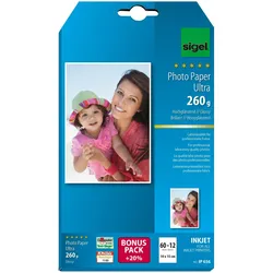 SIGEL Fotopapier Ultra 10,0 x 15,0 cm hochglänzend 260 g/m2