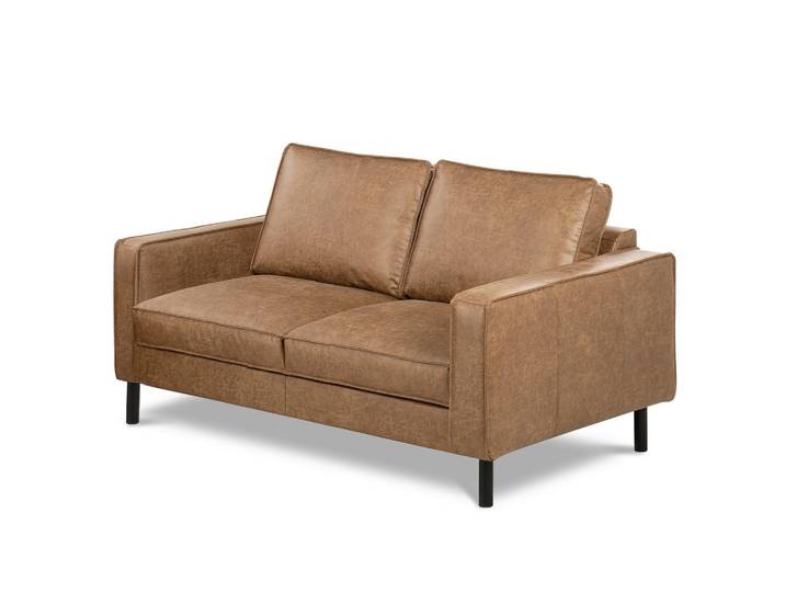Livetastic 2-Sitzer-Sofa, Beige, Metall, Echtleder, Rindleder, 148x85x92 cm, Rücken echt, Hocker erhältlich, Stoffauswahl, Wohnzimmer, Sofas & Couches, Ledersofas