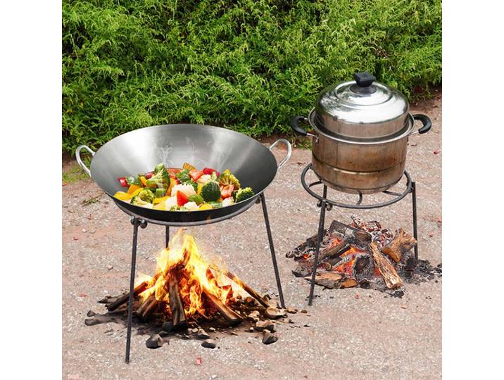 Support de barbecue pliable pour feu de camp, support de pot portable, accessoire de cuisson pour le camping et les pique-niques
