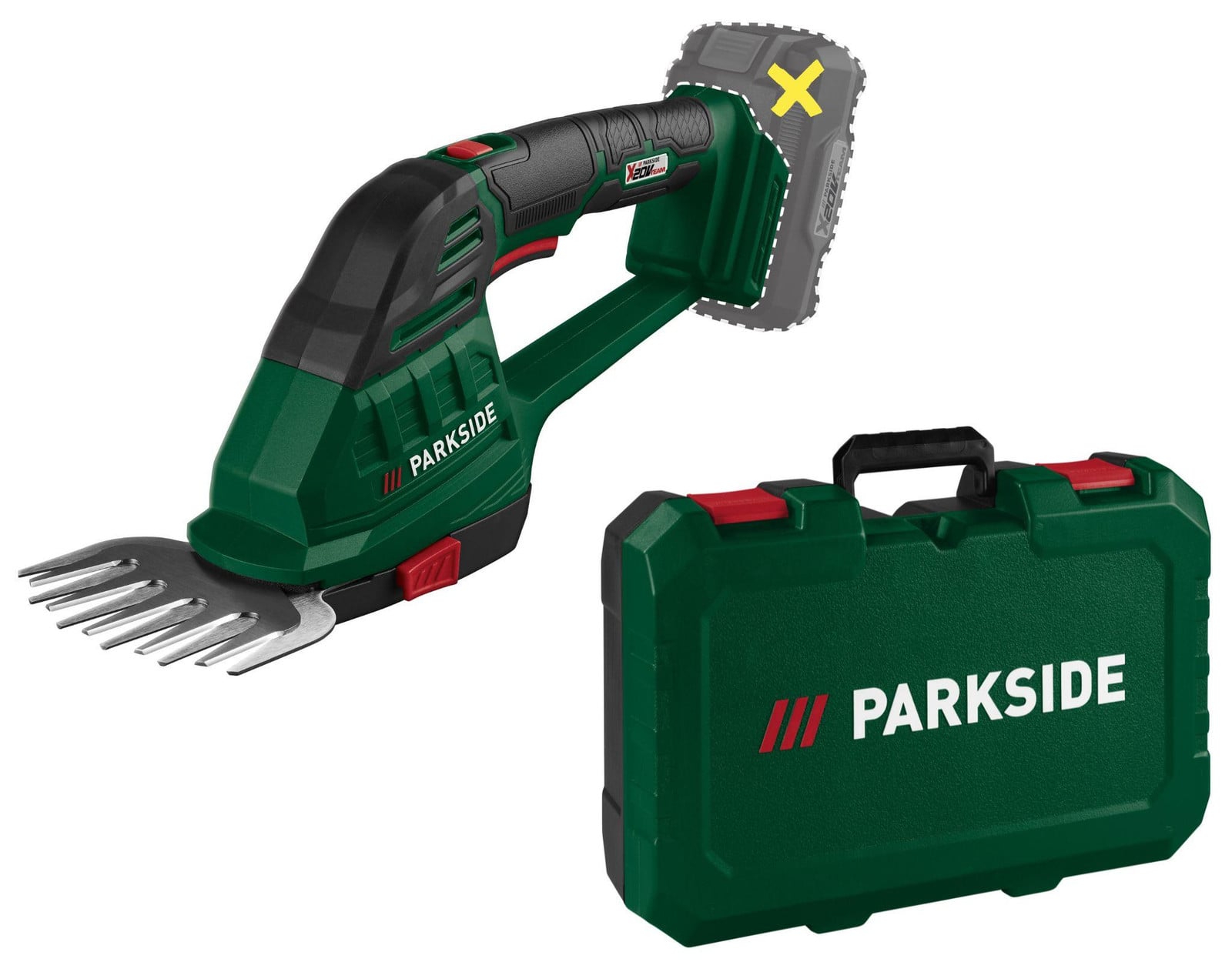 Parkside accu-grasmaaier en heggenschaar PAGS 20-Li A1 van Grizzly Tools, zonder accu en oplader