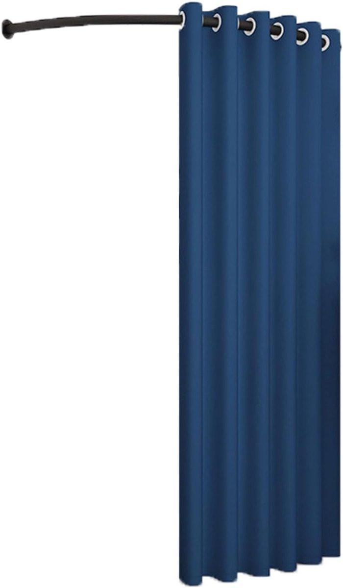 Mobiele Paskamer met Verduisterend Gordijn in het Blauw - Breedte: 120 cm