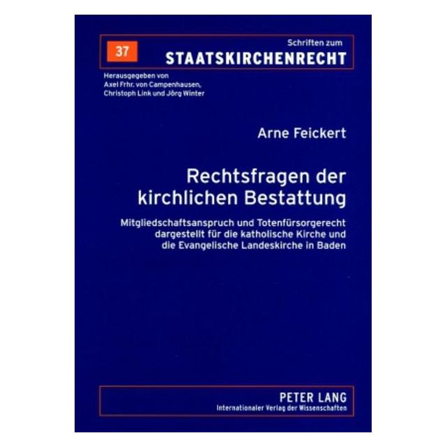 Peter Lang Feickert:Rechtsfragen der kirchlichen B (Deutsch, Softcover, Arne Feickert) (64886353)