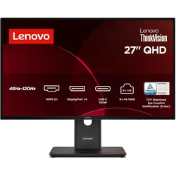 Lenovo ThinkVision T27QD-40 (2560 x 1440 Pixel, 27"), Monitor, Schwarz