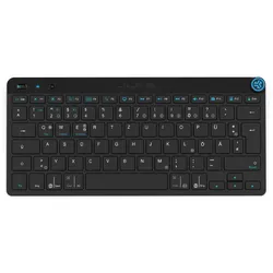 JLab GO Wireless Bluetooth-Tastatur, DE-Layout Mehrere Verbindungsoptionen, Multifunktionaler Medienregler