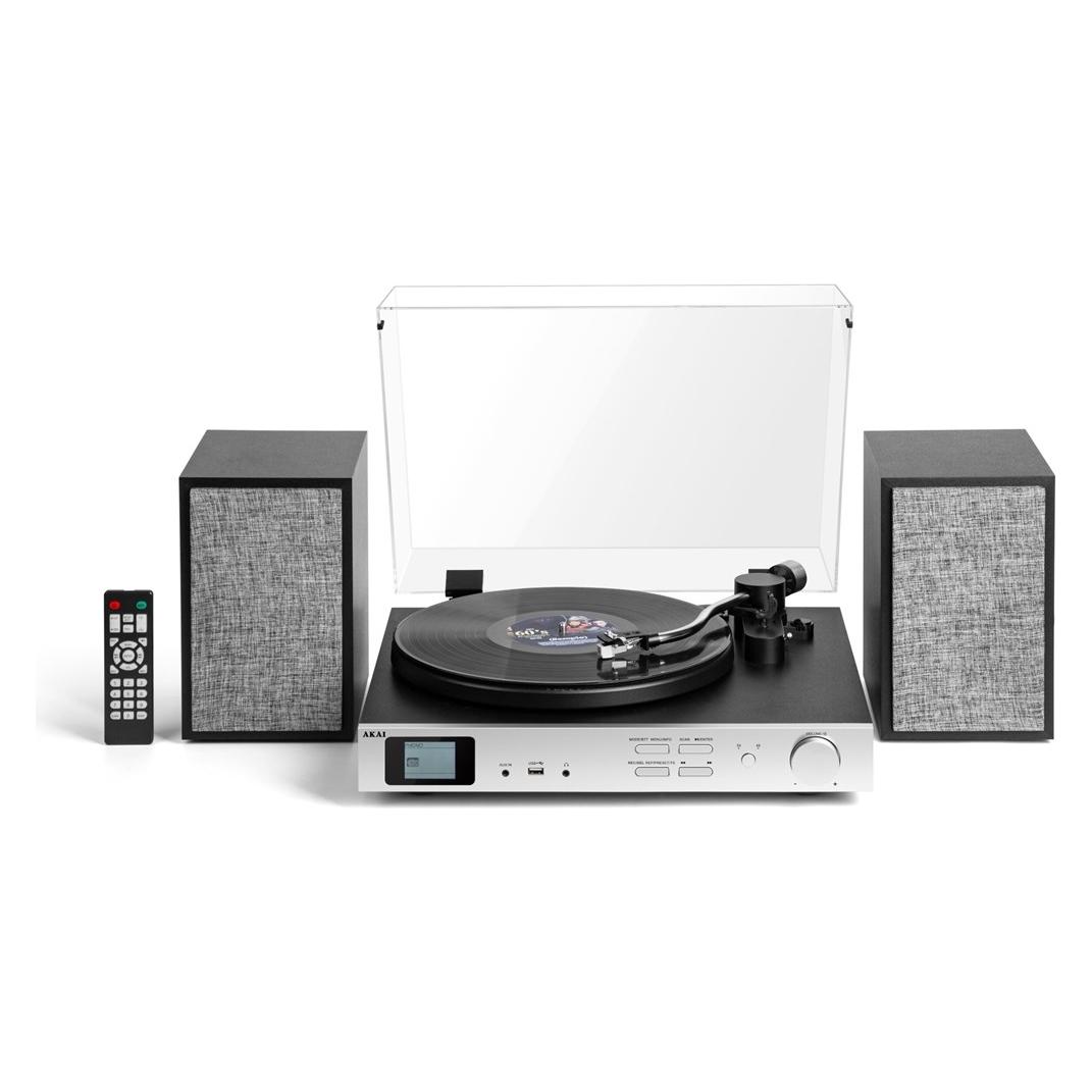 Akai ATT-500SP / Hi-Fi gramofon / 33 45 RPM / Bluetooth / FM / USB / repro (ATT-500SP)