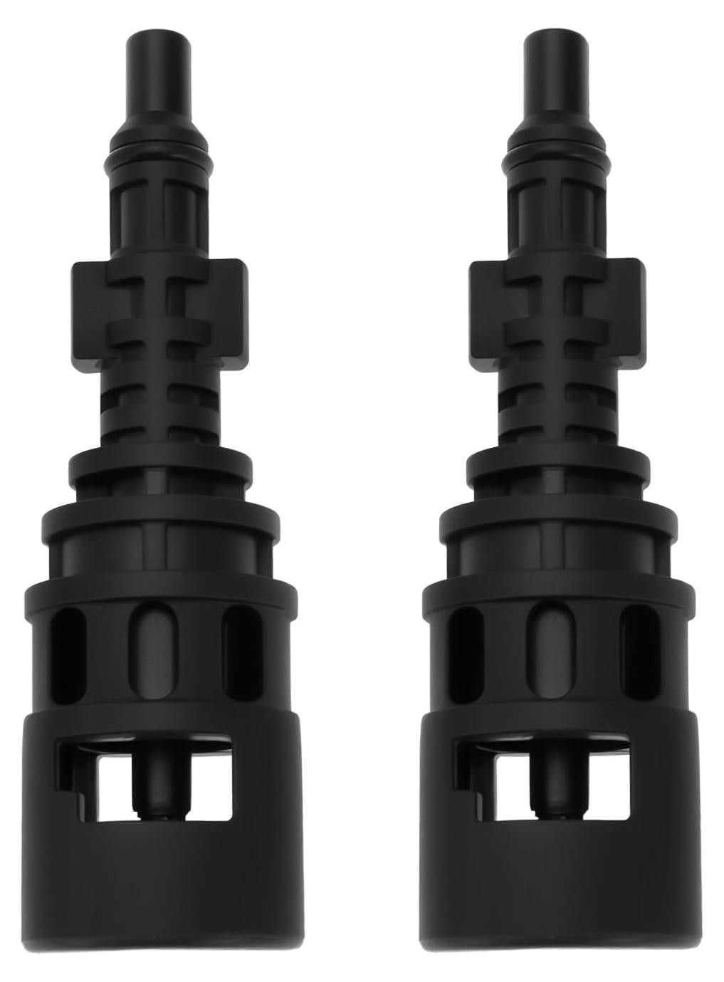 Set van 2 zwarte hogedrukreiniger adapters voor Karcher en Lavor koppelingsconnectoren