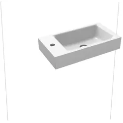 Kaldewei Puro 3162 Wand-Waschtisch 901206393001 weiss Perleffekt, Hahnlochbank links, o. Überlauf