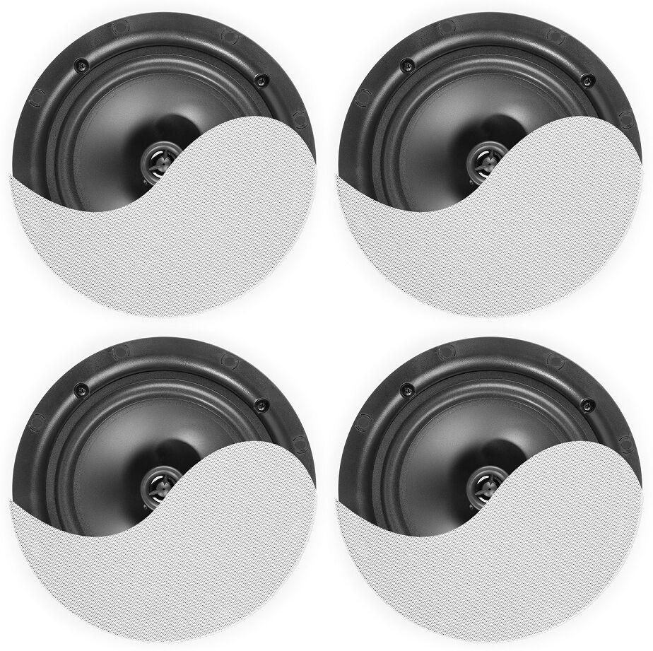 Pack 4x Colunas de Tecto Amplificadas Baixo Perfil 6.5" 120W Bluetooth (NCBT604) - Power Dynamics