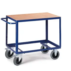 Rollcart 1 Etage, schwerer Tischwagen 06-7518, Ladefläche 1200x800mm, Tragkraft 500 kg, blau