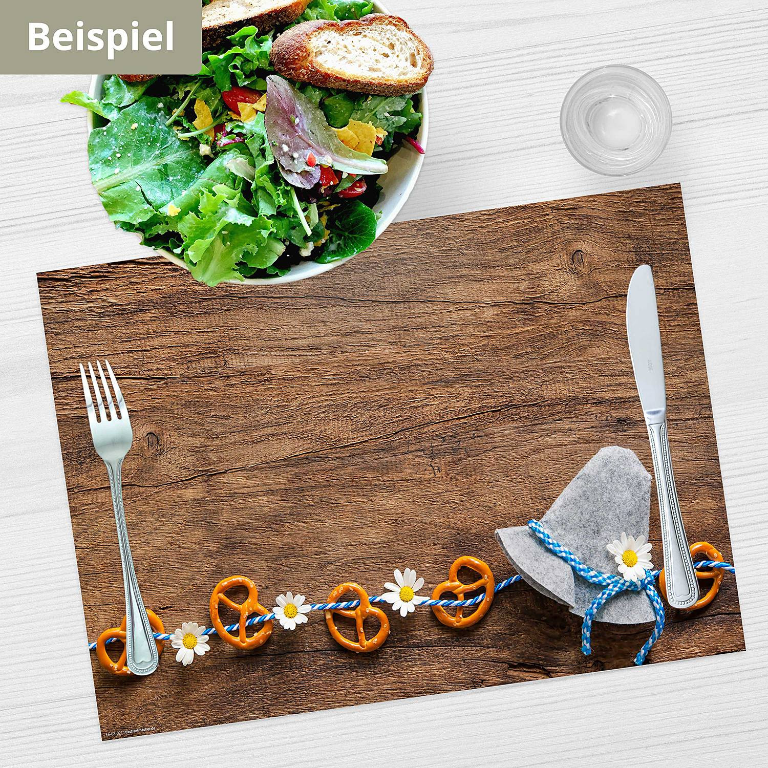 home24 Placemats Beieren Hut set van 12, meerkleurig en bruin, 44 x 32 cm