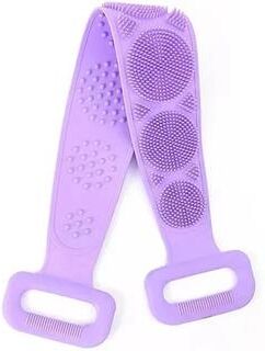 Uplifted Goods Silicone Bath Scrubber Belt For Shower And Body Exfoliation purple 1pcs