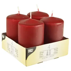 PAPSTAR Stumpenkerzen 8 cm bordeaux