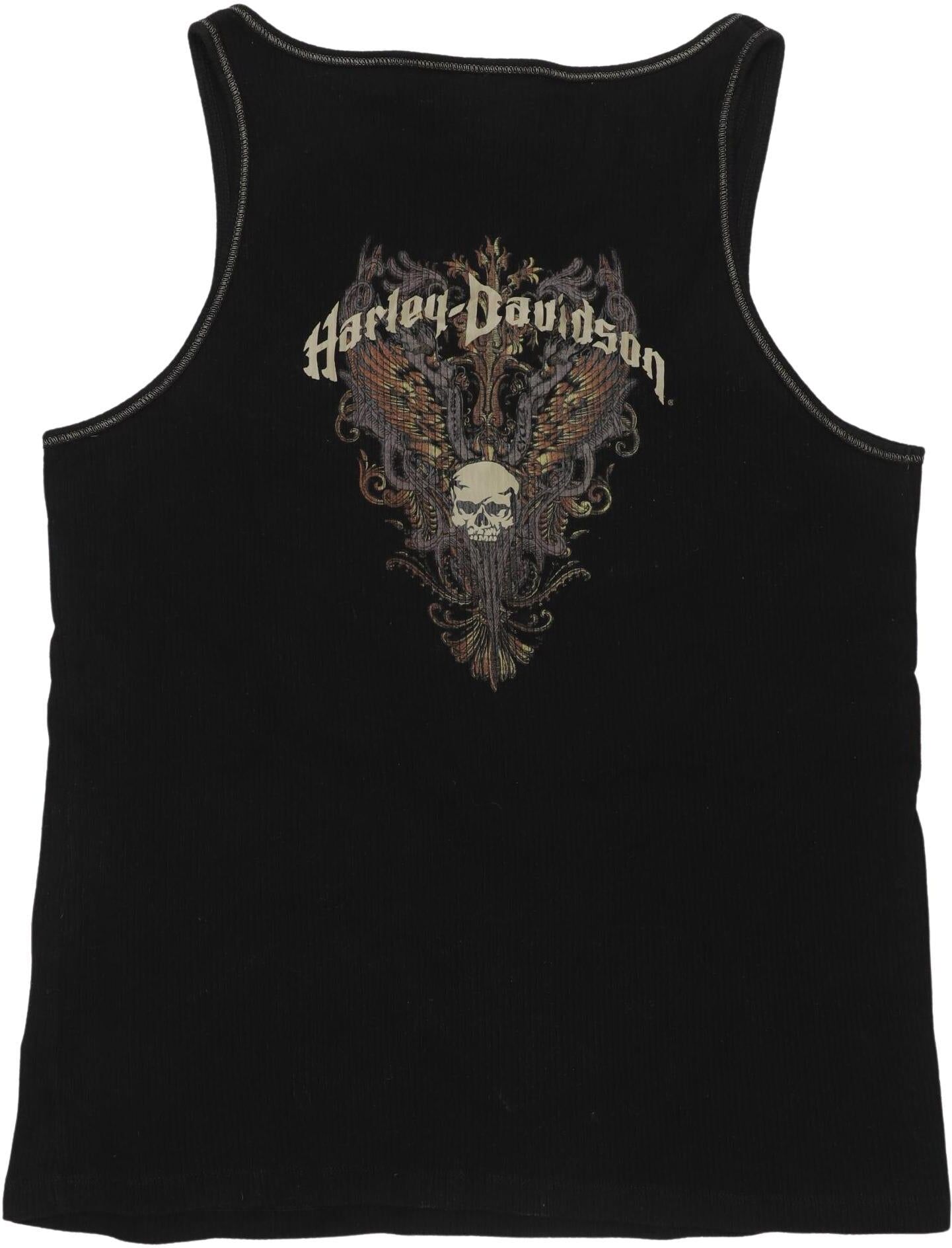 Harley Davidson Damen Top, Schwarz, Gr. M, Baumwolle - Second Hand