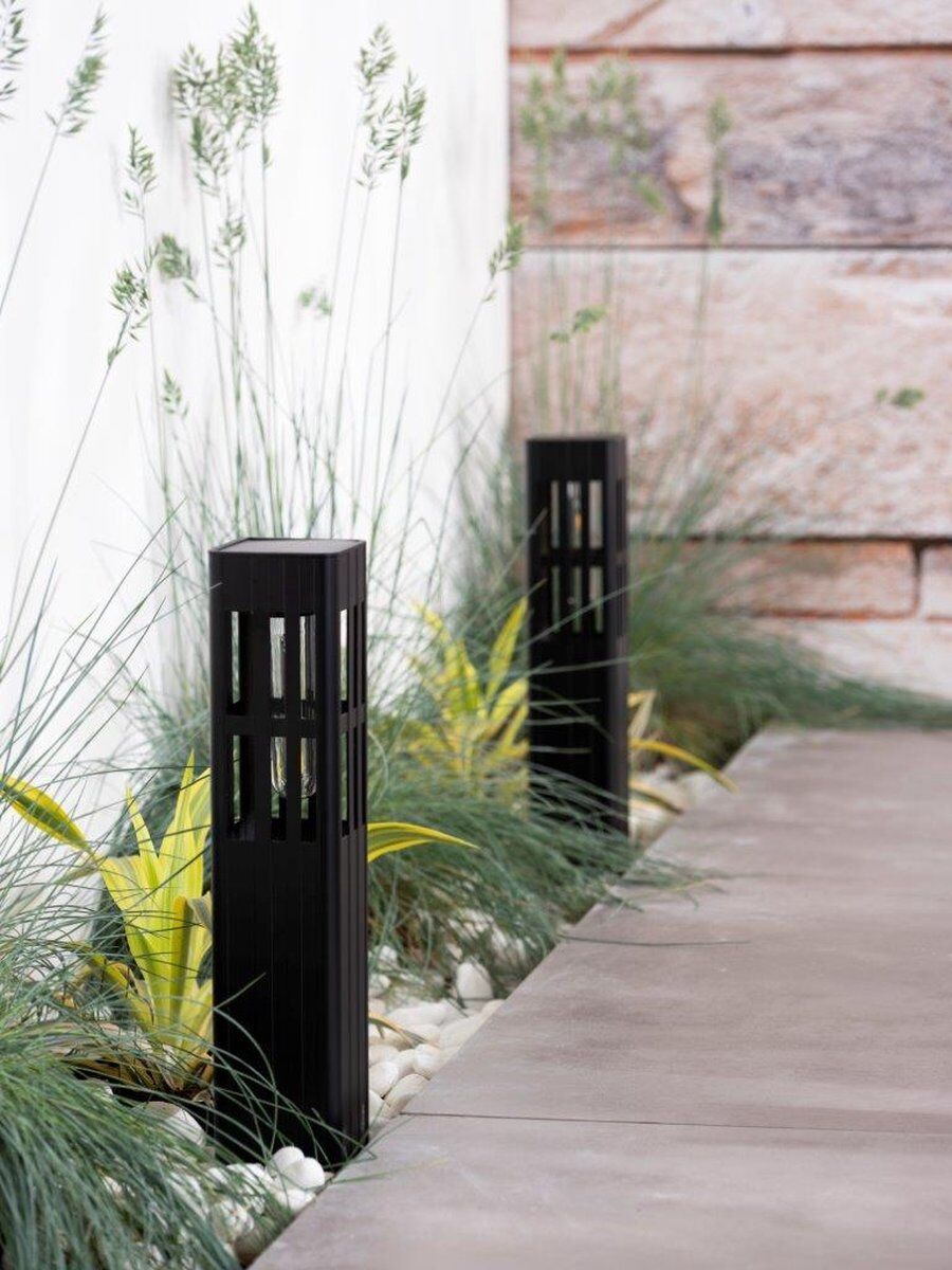 Gartenleuchte LUXFORM "Luxform Solar Florida", schwarz, B:7cm H:3,54cm L:7cm, Leuchten, Gartenleuchte, LED-Gartenleuchte, Solarenergie, warmweiß, aus Aluminium, IP44