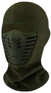 Uplifted Goods Winter Thermal Motorcycle Balaclava Mask For Warm Windproof Outdoor Riding green
