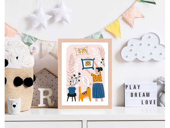Bild Cute Family 33 x 43cm Multicolor