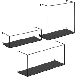Wandregalset Ulmo Wall Shelf Schwarz, 3-teilig