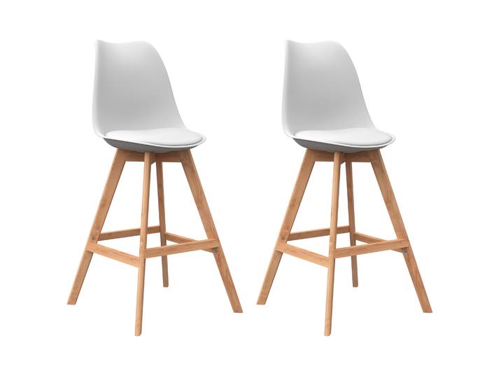 Barhocker AMELIA 2er Set weiss