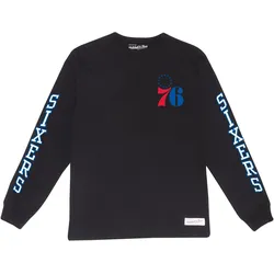 Mitchell & Ness, Herren, Sportshirt, Langarmshirt Philadelphia 76ers iconic (L), Schwarz, L