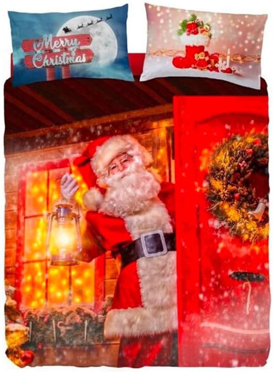Eenpersoons Dekbedovertrek Set van Katoen met Kerstprint
