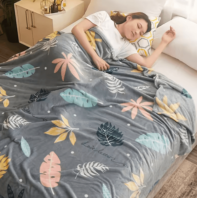Inspire Curations Floral Coral Fleece Summer Blanket yeyu 120x200cm