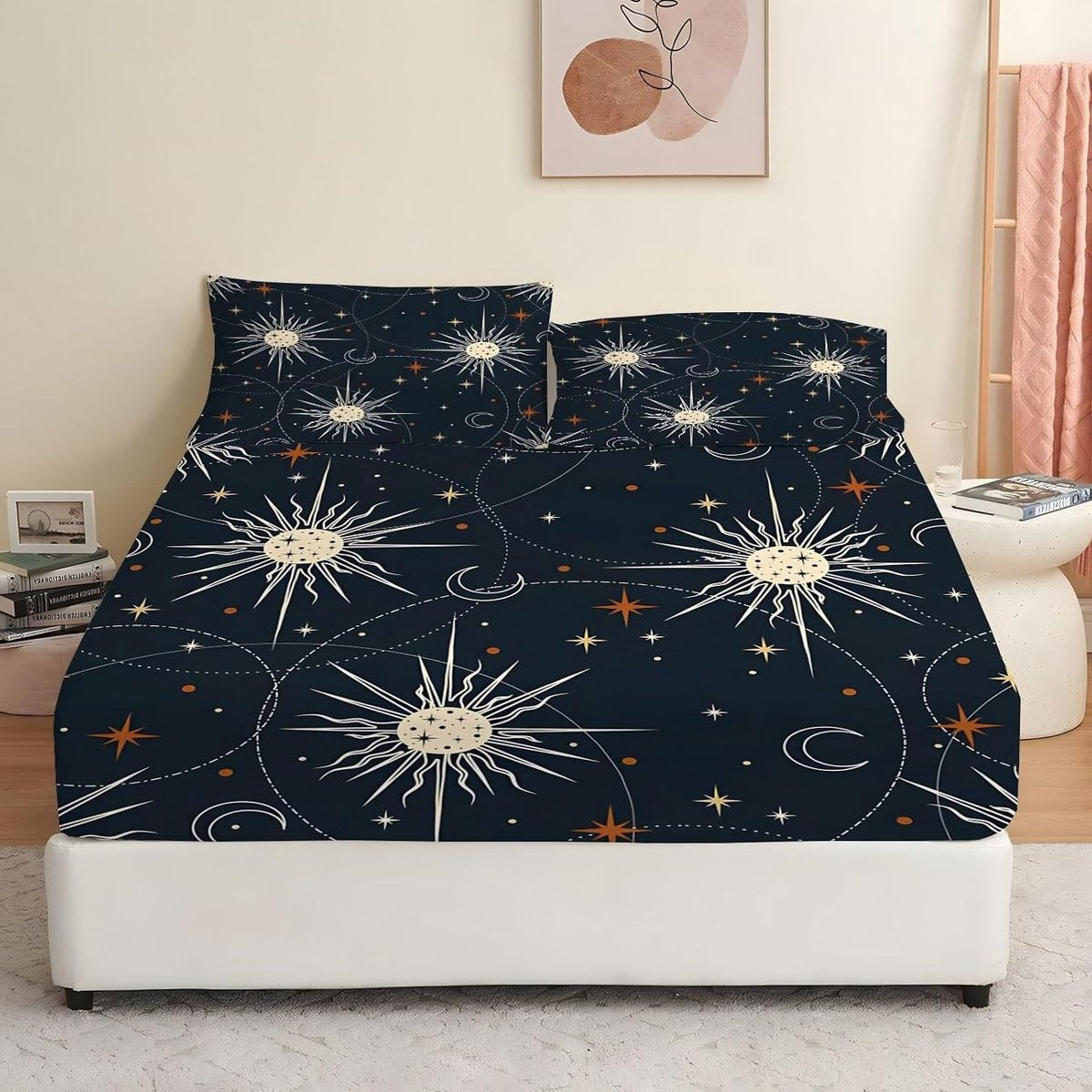 Luxe Microvezel Hoeslaken Set met Sterrenprint voor Volwassenen - 150 x 190 cm