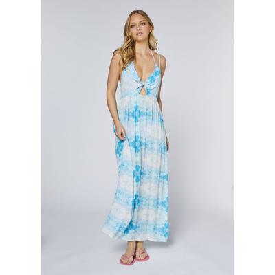 Trägerkleid CHIEMSEE, Damen, Gr. L (42/44), Normalgrößen, blau (tropical breeze), 100% Viskose, V-Ausschnitt, Kleider Trägerkleid