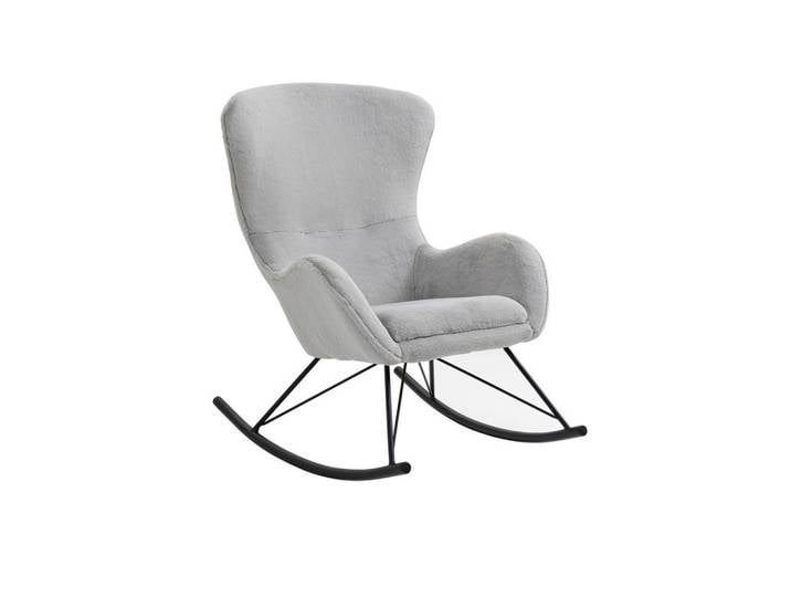 Livetastic Schaukelstuhl, Schwarz, Hellgrau, Metall, 70x102x94 cm, Schaukelfunktion, Wohnzimmer, Sessel, Schaukelstühle