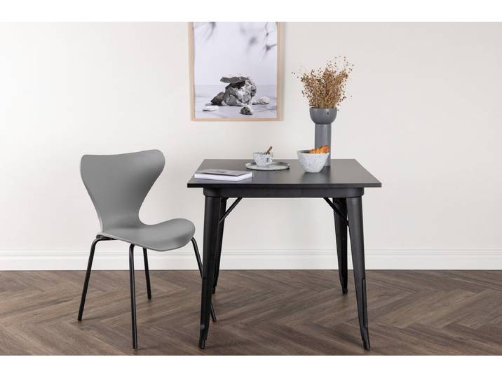 Esstisch Elani - vereint klassisches Design mit moderner Leichtigkeit - Schwarz - 80x80 - Luxusbetten24