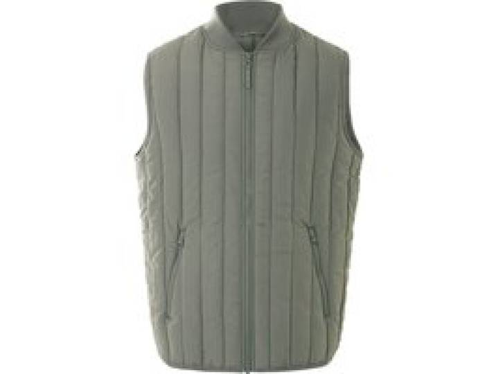 LIVERGY® Gilet homme, matelassé, tissu déperlant. (Vert, L)