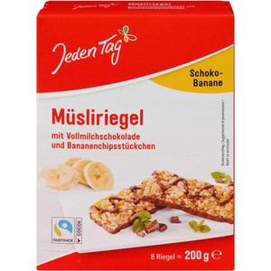 JedenTag Müsliriegel Schoko-Banane, je 25g, 8 Riegel