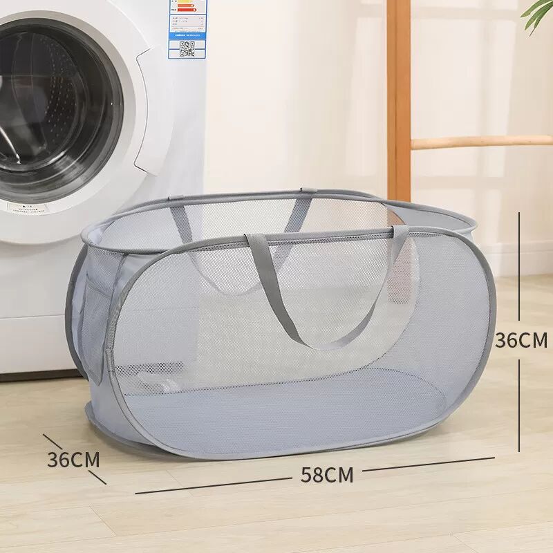 INF Panier à linge pliable avec poignées Gris