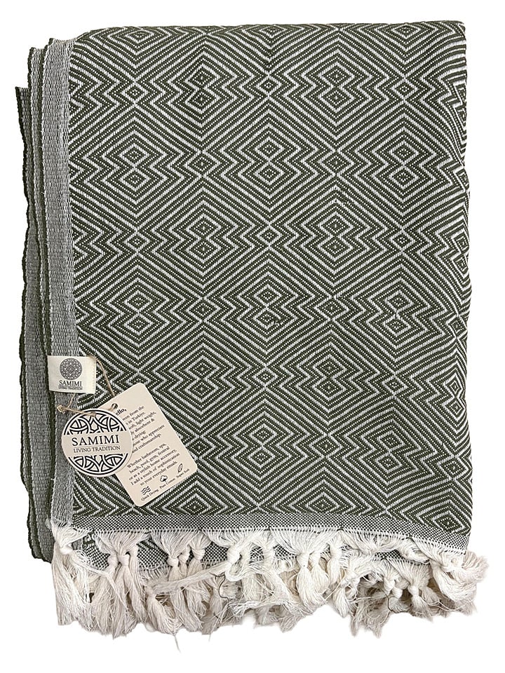 Samimi Hamamtuch "Atom" in Khaki - (L)220 x (B)200 cm - onesize