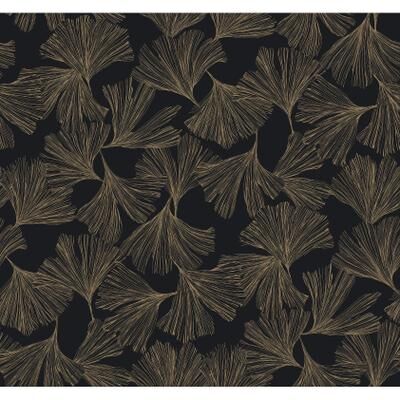Antonina Vella Gingko Toss Black Wallpaper